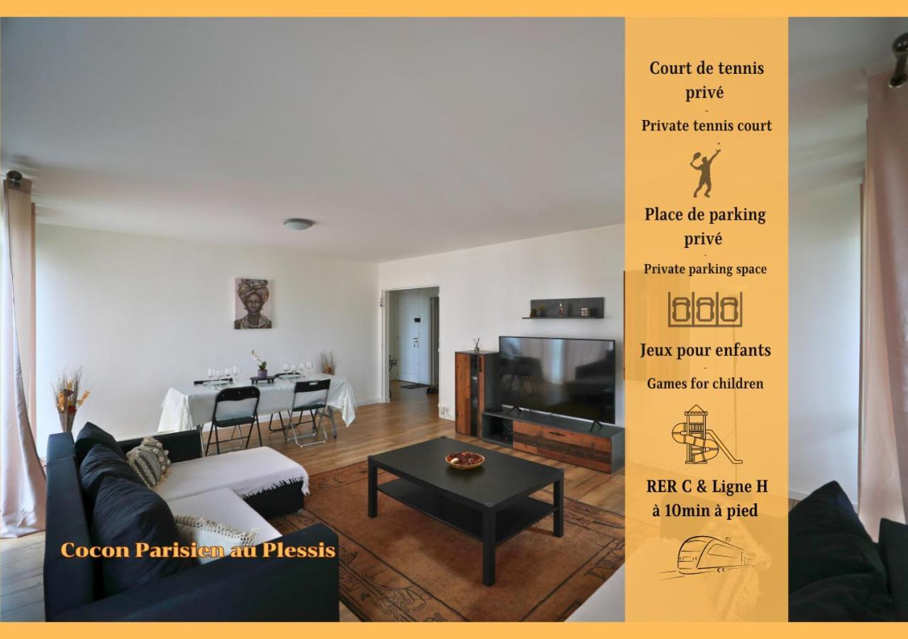 Appartement Cocon Parisien Au Plessis - Court De Tennis Prive à Le Plessis-Bouchard Extérieur photo